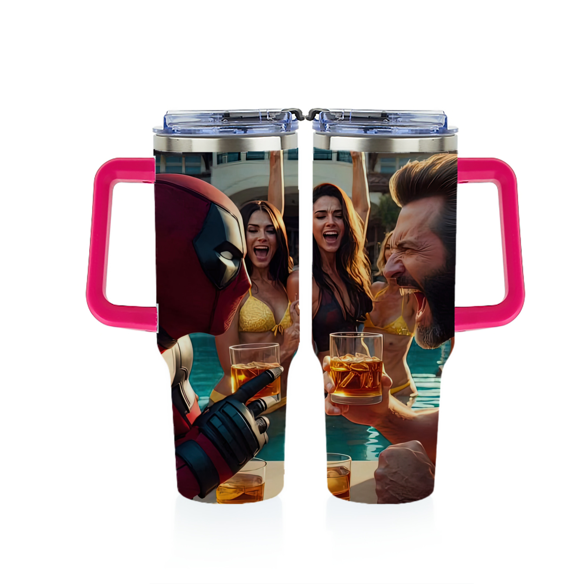 （画像用） Deadpool デッドプール 1200ｍLフルプリント車用タンブラー